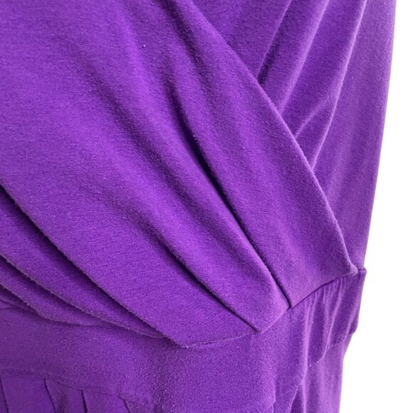 Lands End Purple Sleeveless VNeck Pleated Dress 3X 24W 26W Viscose Blend u - Picture 5 of 10